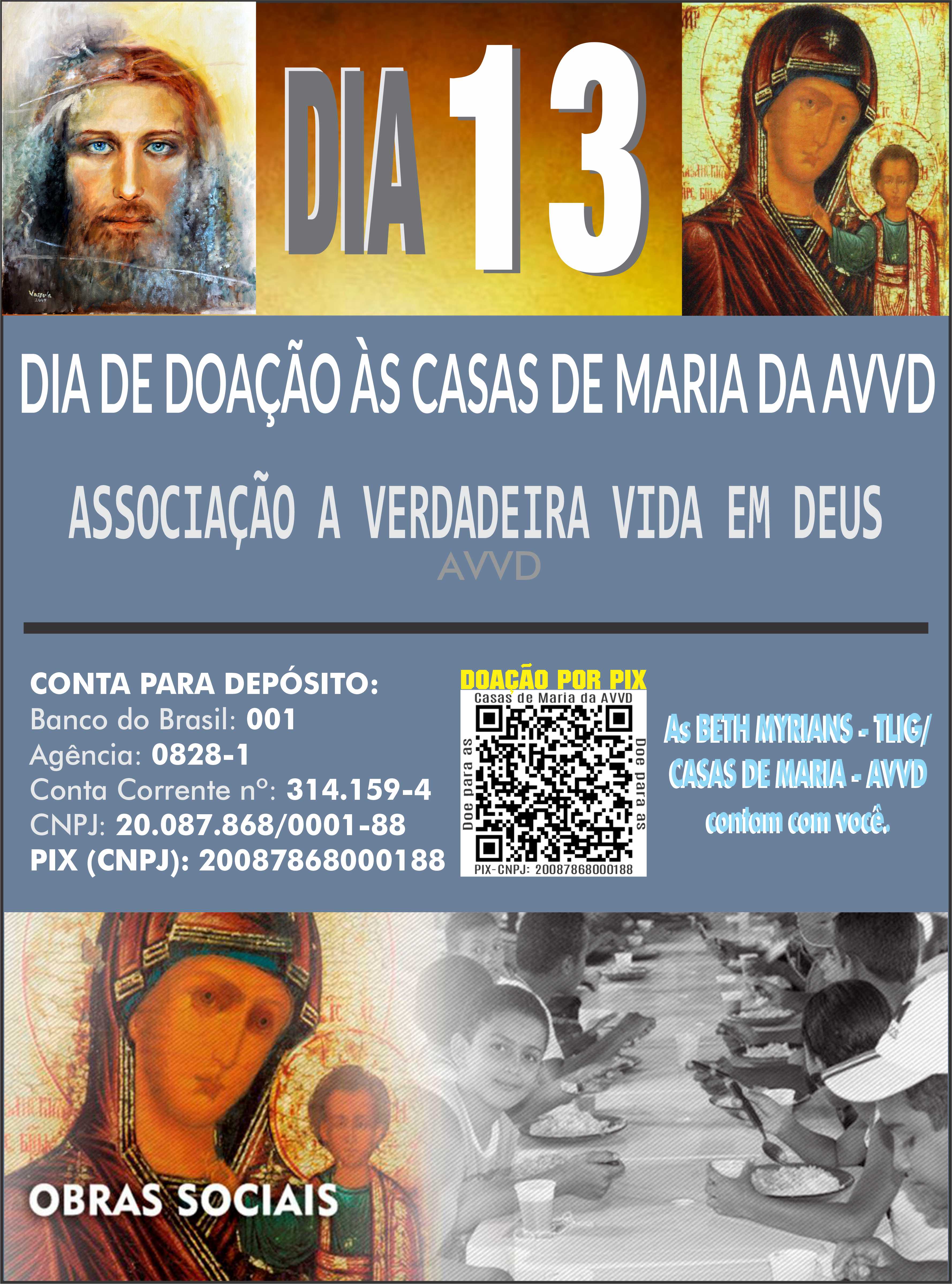 Dia de Doação às Casas de Maria da AVVD