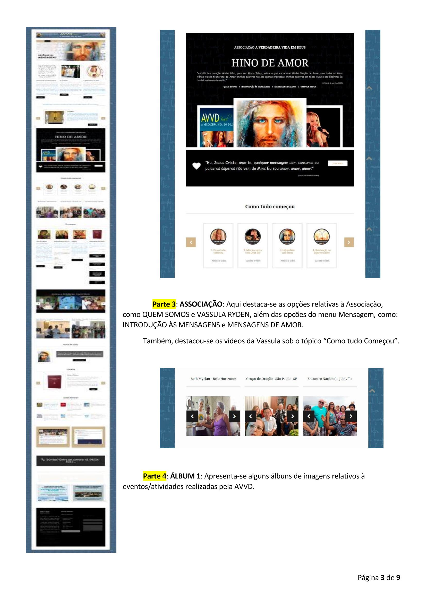 Site e Redes Sociais: Página 3.
